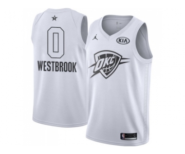 Youth Nike Oklahoma City Thunder #0 Russell Westbrook White NBA Jordan Swingman 2018 All-Star Game Jersey