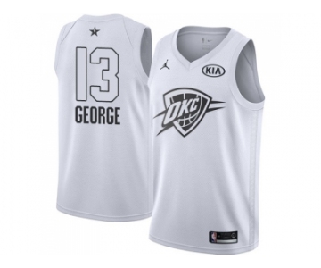 Youth Nike Oklahoma City Thunder #13 Paul George White NBA Jordan Swingman 2018 All-Star Game Jersey