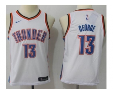 Youth Nike Oklahoma City Thunder #13 Paul George White NBA Swingman Jersey