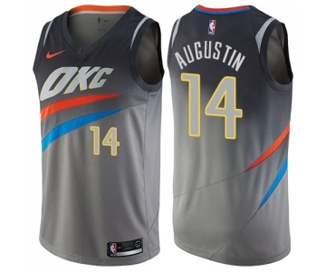 Youth Nike Oklahoma City Thunder #14 D.J. Augustin Swingman Gray NBA Jersey - City Edition