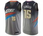 Youth Nike Oklahoma City Thunder #15 Kyle Singler Swingman Gray NBA Jersey - City Edition