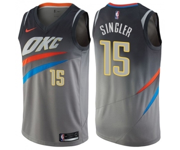 Youth Nike Oklahoma City Thunder #15 Kyle Singler Swingman Gray NBA Jersey - City Edition