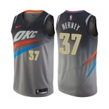 Youth Nike Oklahoma City Thunder #37 Kevin Hervey Swingman Gray NBA Jersey - City Edition