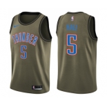 Youth Nike Oklahoma City Thunder #5 Devon Hall Swingman Green Salute to Service NBA Jersey