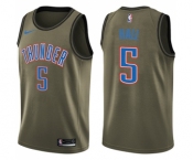 Youth Nike Oklahoma City Thunder #5 Devon Hall Swingman Green Salute to Service NBA Jersey