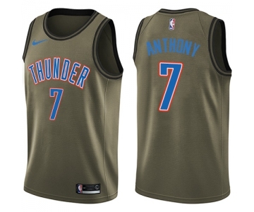 Youth Nike Oklahoma City Thunder #7 Carmelo Anthony Swingman Green Salute to Service NBA Jersey