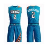 Youth Oklahoma City Thunder #2 Shai Gilgeous-Alexander Swingman Turquoise Basketball Suit Jersey - City Edition