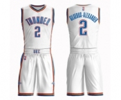 Youth Oklahoma City Thunder #2 Shai Gilgeous-Alexander Swingman White Basketball Suit Jersey - Association Edition