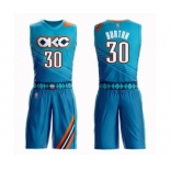 Youth Oklahoma City Thunder #30 Deonte Burton Swingman Turquoise Basketball Suit Jersey - City Edition