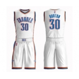 Youth Oklahoma City Thunder #30 Deonte Burton Swingman White Basketball Suit Jersey - Association Edition