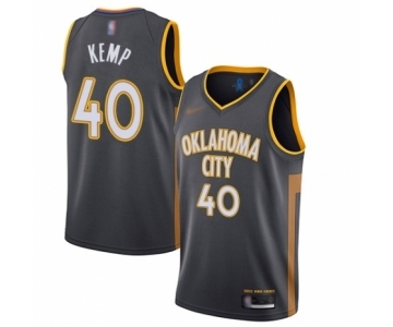 Youth Oklahoma City Thunder #40 Shawn Kemp Swingman Charcoal Basketball Jersey - 2019-20 City Edition