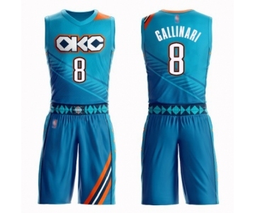 Youth Oklahoma City Thunder #8 Danilo Gallinari Swingman Turquoise Basketball Suit Jersey - City Edition