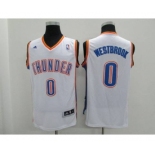 youth nba oklahoma city thunder #0 westbrook white[revolution 30 swingman]