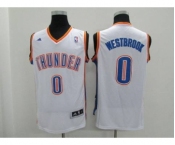 youth nba oklahoma city thunder #0 westbrook white[revolution 30 swingman]