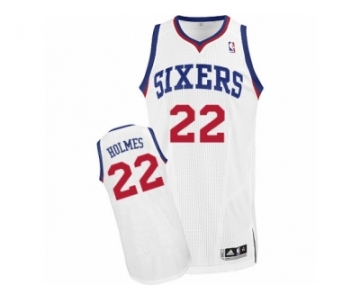 Men Adidas Philadelphia 76ers #22 Richaun Holmes Authentic White Home NBA Jersey