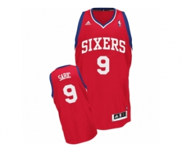 Men Adidas Philadelphia 76ers #9 Dario Saric Swingman Red Road NBA Jersey