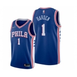 Men James Harden #1 Philadelphia 76ers Icon Edition Blue Jersey