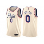 Men Nike Philadelphia 76ers #0 Jerryd Bayless Authentic Cream NBA Jersey - City Edition