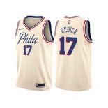 Men Nike Philadelphia 76ers #17 JJ Redick Authentic Cream NBA Jersey - City Edition