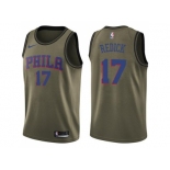 Men Nike Philadelphia 76ers #17 JJ Redick Green Salute to Service NBA Swingman Jersey