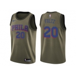 Men Nike Philadelphia 76ers #20 Markelle Fultz Green Salute to Service NBA Swingman Jersey