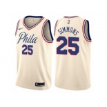 Men Nike Philadelphia 76ers #25 Ben Simmons Authentic Cream NBA Jersey - City Edition