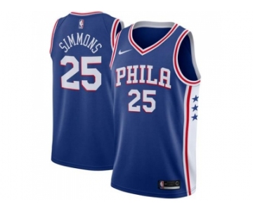 Men Nike Philadelphia 76ers #25 Ben Simmons Blue Stitched NBA Swingman Jersey