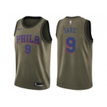 Men Nike Philadelphia 76ers #9 Dario Saric Green Salute to Service NBA Swingman Jersey