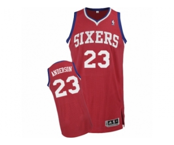 Men's Adidas Philadelphia 76ers #23 Justin Anderson Authentic Red Road NBA Jersey