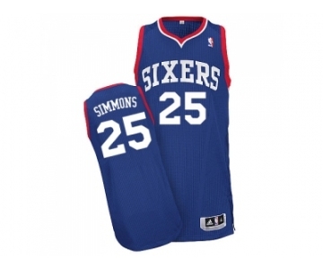 Men's Adidas Philadelphia 76ers #25 Ben Simmons Authentic Royal Blue Alternate NBA Jersey