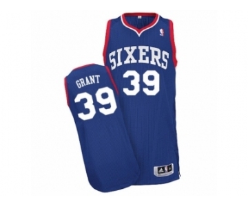 Men's Adidas Philadelphia 76ers #39 Jerami Grant Authentic Royal Blue Alternate NBA Jersey