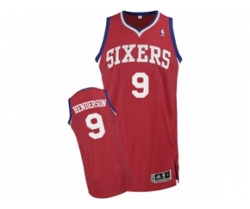 Men's Adidas Philadelphia 76ers #9 Gerald Henderson Authentic Red Road NBA Jersey