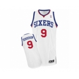 Men's Adidas Philadelphia 76ers #9 Gerald Henderson Authentic White Home NBA Jersey