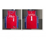 Men's Jordan 76ers #1 Harden Red Basketball Swingman Icon Edition Jersey