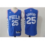 Men's NBA Philadelphia 76ers #25 Ben Simmons Blue Jerseys