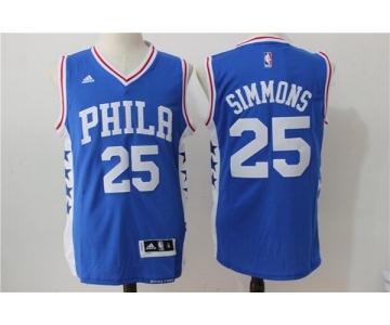 Men's NBA Philadelphia 76ers #25 Ben Simmons Blue Jerseys