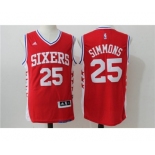 Men's NBA Philadelphia 76ers #25 Ben Simmons Red Jerseys