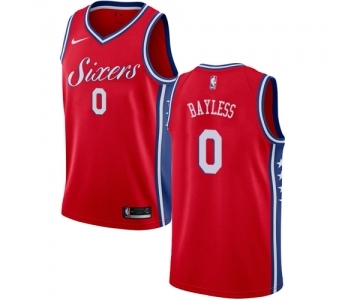 Men's Nike Philadelphia 76ers #0 Jerryd Bayless Swingman Red Alternate NBA Jersey Statement Edition