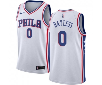 Men's Nike Philadelphia 76ers #0 Jerryd Bayless Swingman White Home NBA Jersey - Association Edition