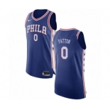 Men's Nike Philadelphia 76ers #0 Justin Patton Authentic Blue NBA Jersey - Icon Edition