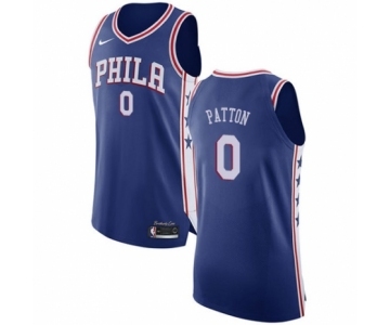 Men's Nike Philadelphia 76ers #0 Justin Patton Authentic Blue NBA Jersey - Icon Edition