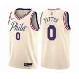 Men's Nike Philadelphia 76ers #0 Justin Patton Authentic Cream NBA Jersey - City Edition