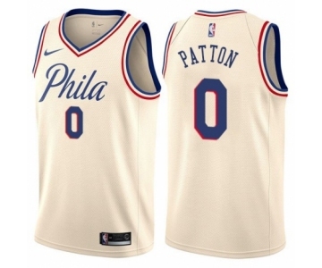 Men's Nike Philadelphia 76ers #0 Justin Patton Authentic Cream NBA Jersey - City Edition