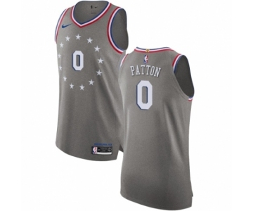 Men's Nike Philadelphia 76ers #0 Justin Patton Authentic Gray NBA Jersey - City Edition