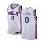 Men's Nike Philadelphia 76ers #0 Justin Patton Authentic White NBA Jersey - Association Edition