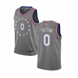 Men's Nike Philadelphia 76ers #0 Justin Patton Swingman Gray NBA Jersey - City Edition