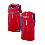 Men's Nike Philadelphia 76ers #1 Landry Shamet Authentic Red NBA Jersey Statement Edition