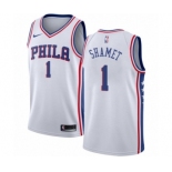 Men's Nike Philadelphia 76ers #1 Landry Shamet Authentic White NBA Jersey - Association Edition