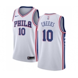 Men's Nike Philadelphia 76ers #10 Maurice Cheeks Swingman White Home NBA Jersey - Association Edition