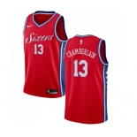 Men's Nike Philadelphia 76ers #13 Wilt Chamberlain Swingman Red Alternate NBA Jersey Statement Edition